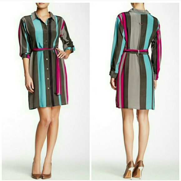 Presley Skye Striped Silk Dress Size XS - Picture 1 of 5